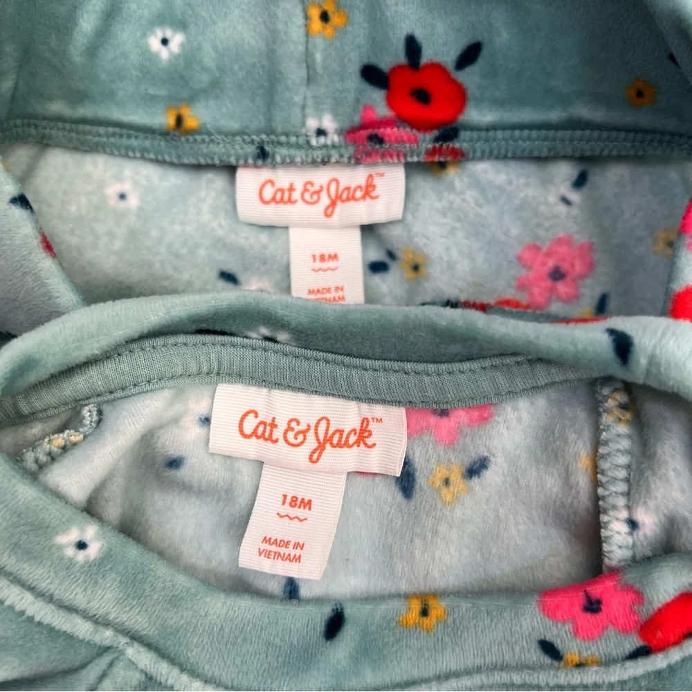 Baby Girls' Ocean Green Floral Long Sleeved Pullover Shirt & Jogger‎ Pants